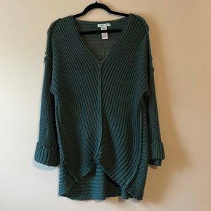 Green V-neck Sweater